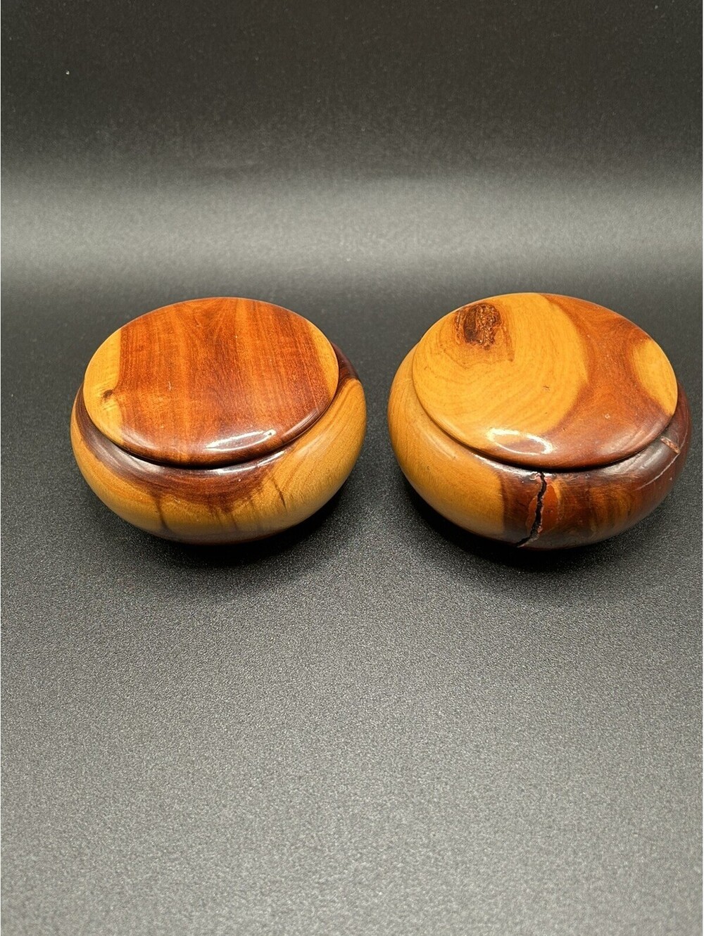 Vintage Pair Of Mulga Wood Trinket Box’s Australia 1980’s ECU